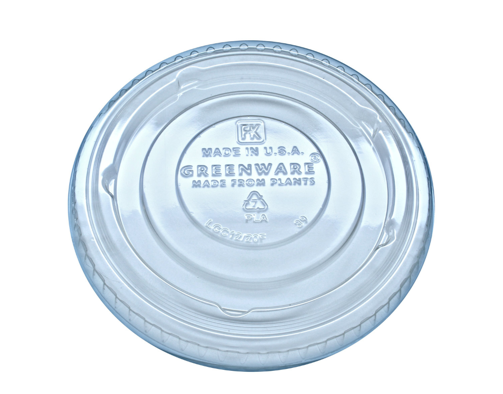 Tapa compostable plana sin orificio Linea B