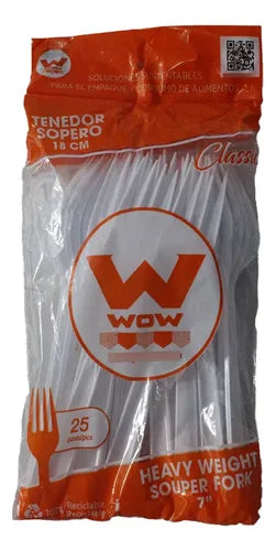 PAQUETE TENEDOR SOPERA WOW PP BLANCO PAQ 25