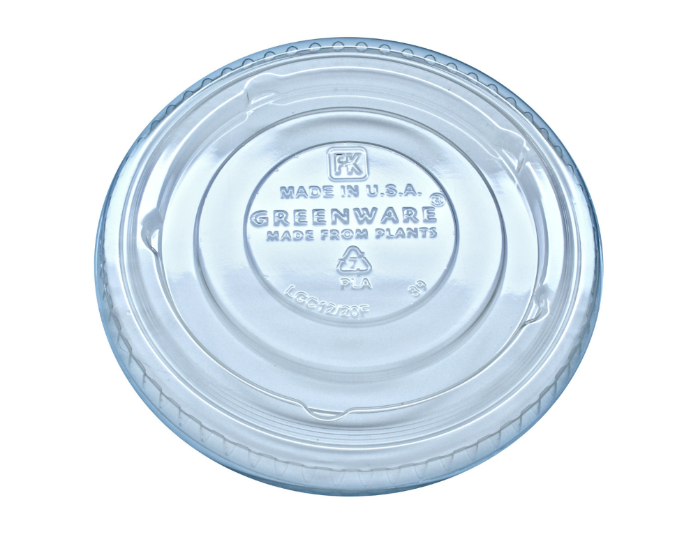 Tapa compostable plana sin orificio  Linea A