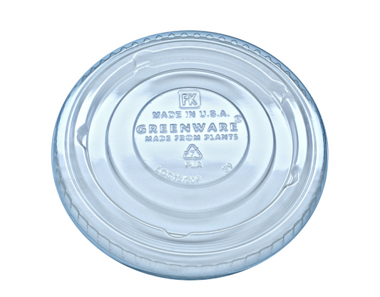 Tapa compostable plana sin orificio  Linea B