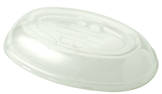 Tapa compostable PLA cont ovalado 32 oz