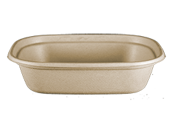 Contenedor compostable, color cafe natural, de 32 oz