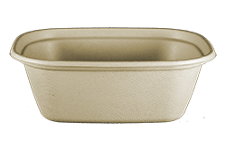 Contenedor compostable, color cafe natural, de 48 oz