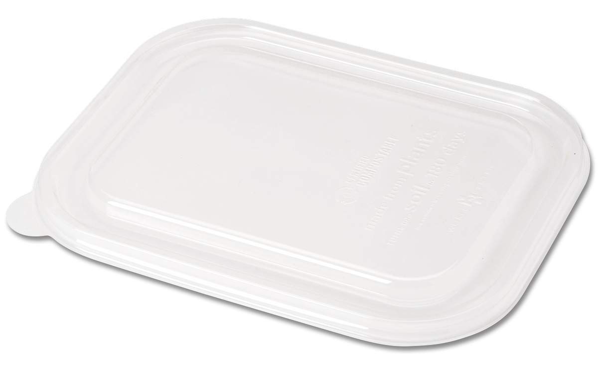 Tapa compostable transparente para contenedores de 24 a 32 oz