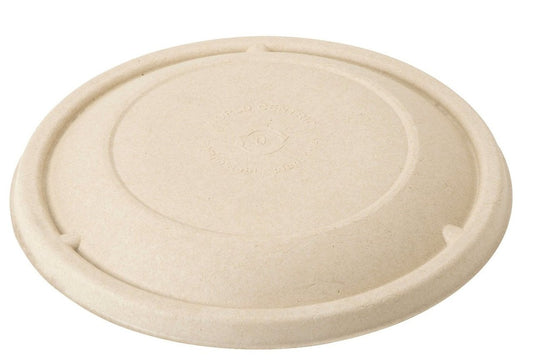 Tapa compostable para tazon, color cafe natural, de 16 a 32 onzas