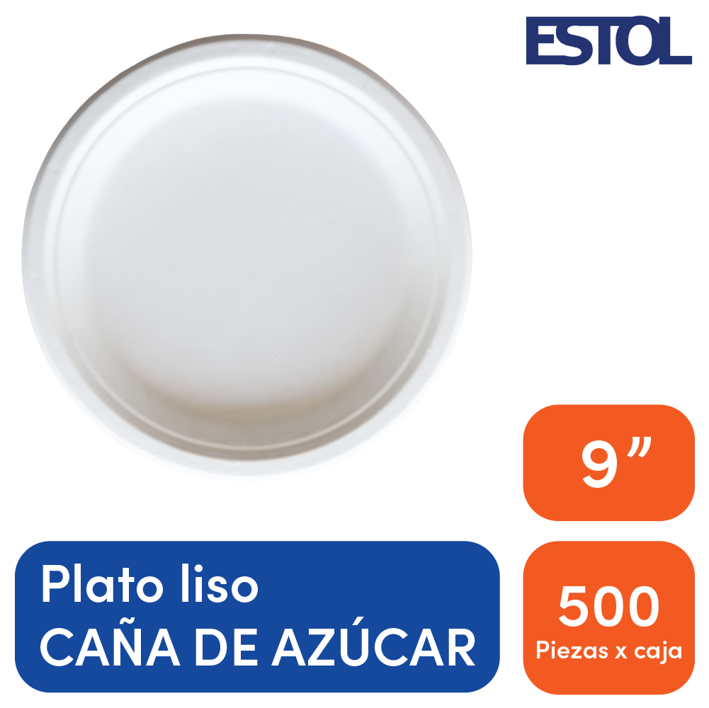 Plato caña de azucar # 9 Liso