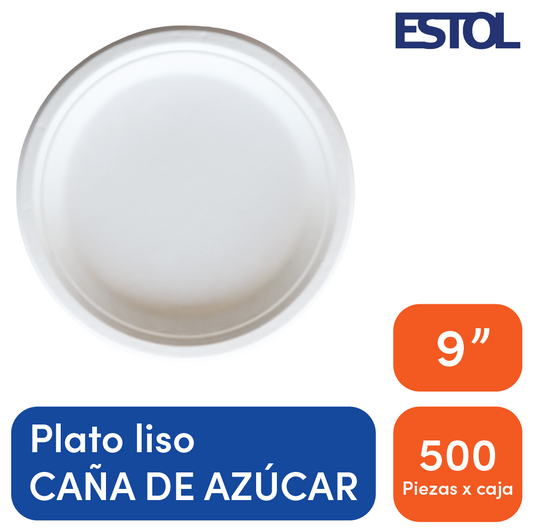 Plato caña de azucar # 9 Liso