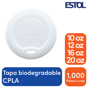 Tapa de CPLA biodegradable de 10 oz a 20 oz.