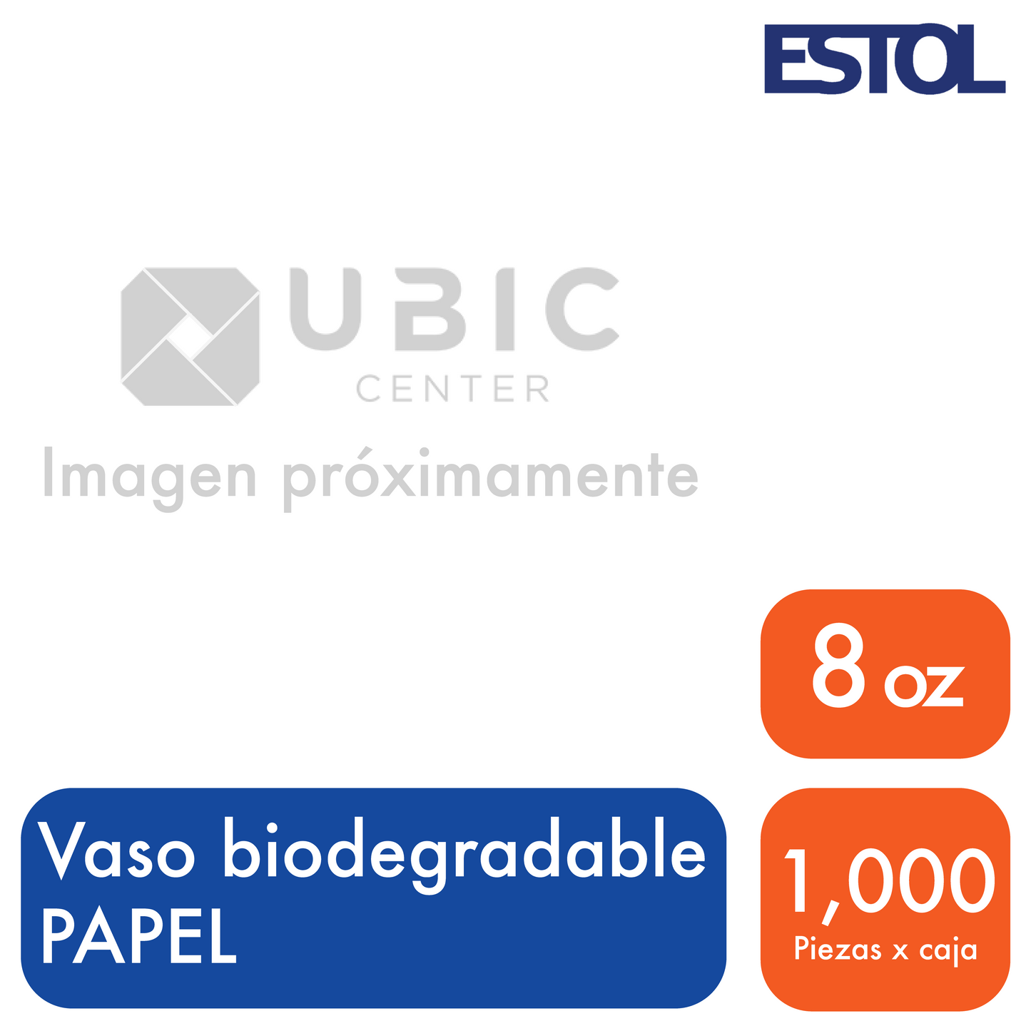 Vaso papel 08 oz blanco compostable - Linea E