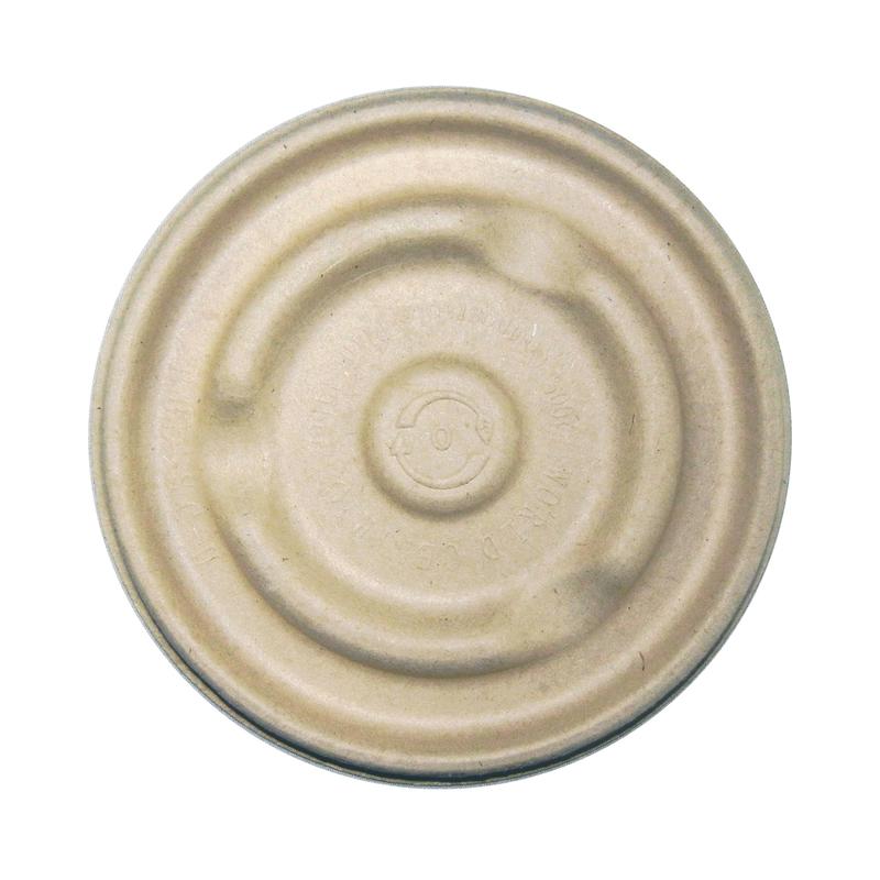 Tapa compostable para contenedor, color cafe natural, de 12 oz