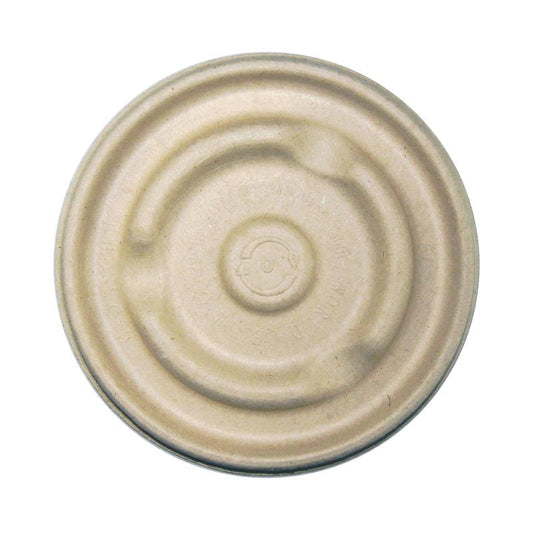 Tapa compostable para contenedor, color cafe natural, de 12 oz